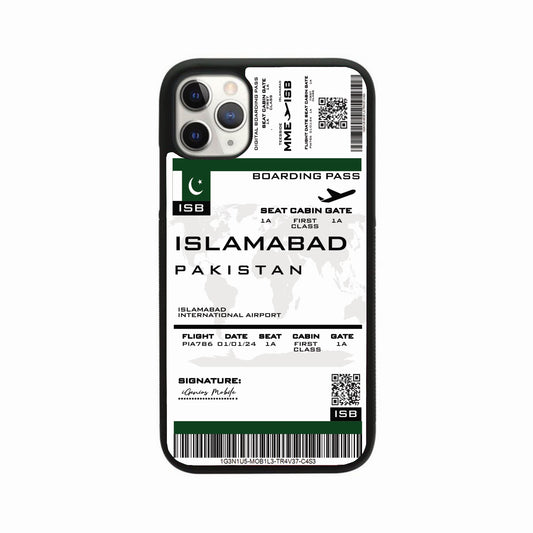 Personalised Boarding Pass Phone Case - Islamabad Pakistan
