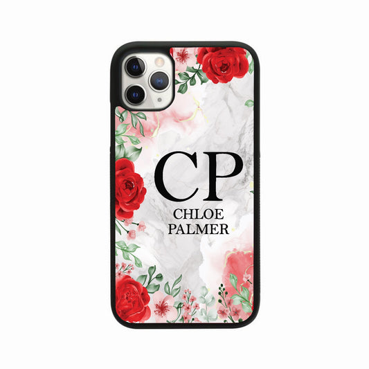 Full Floral Personalised Marble Case
