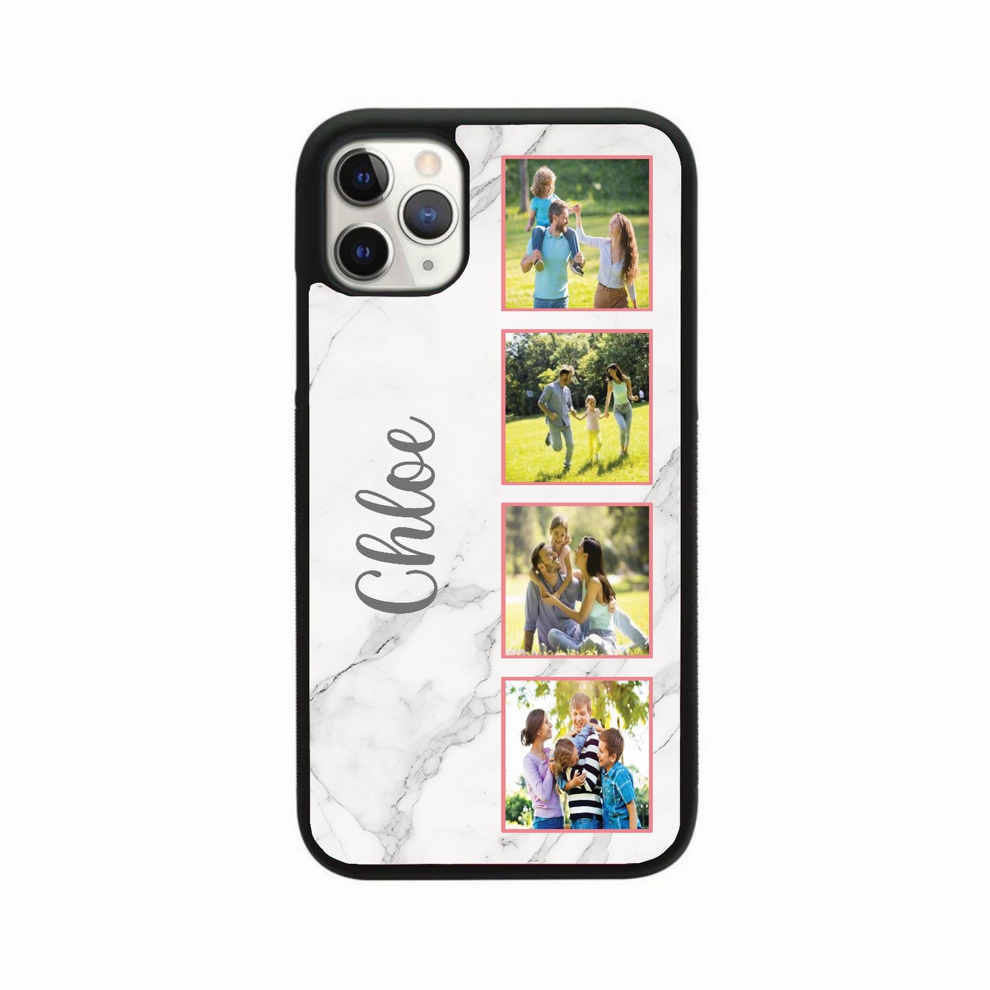 Personalised White Marble Photo Case