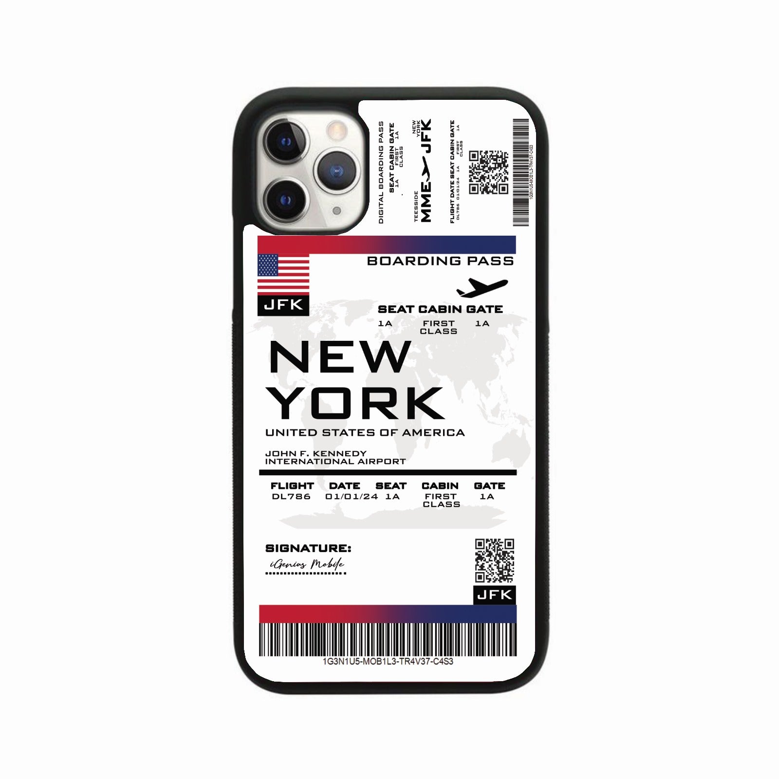 Personalised Boarding Pass Phone Case New York – iGenius Mobile