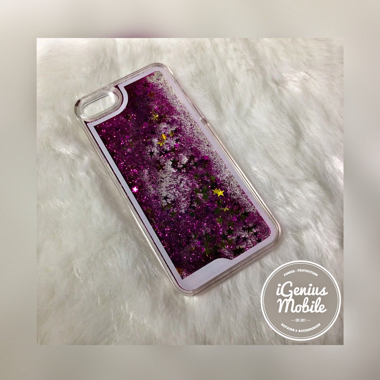 SALE - Dark Pink Liquid Glitter Case