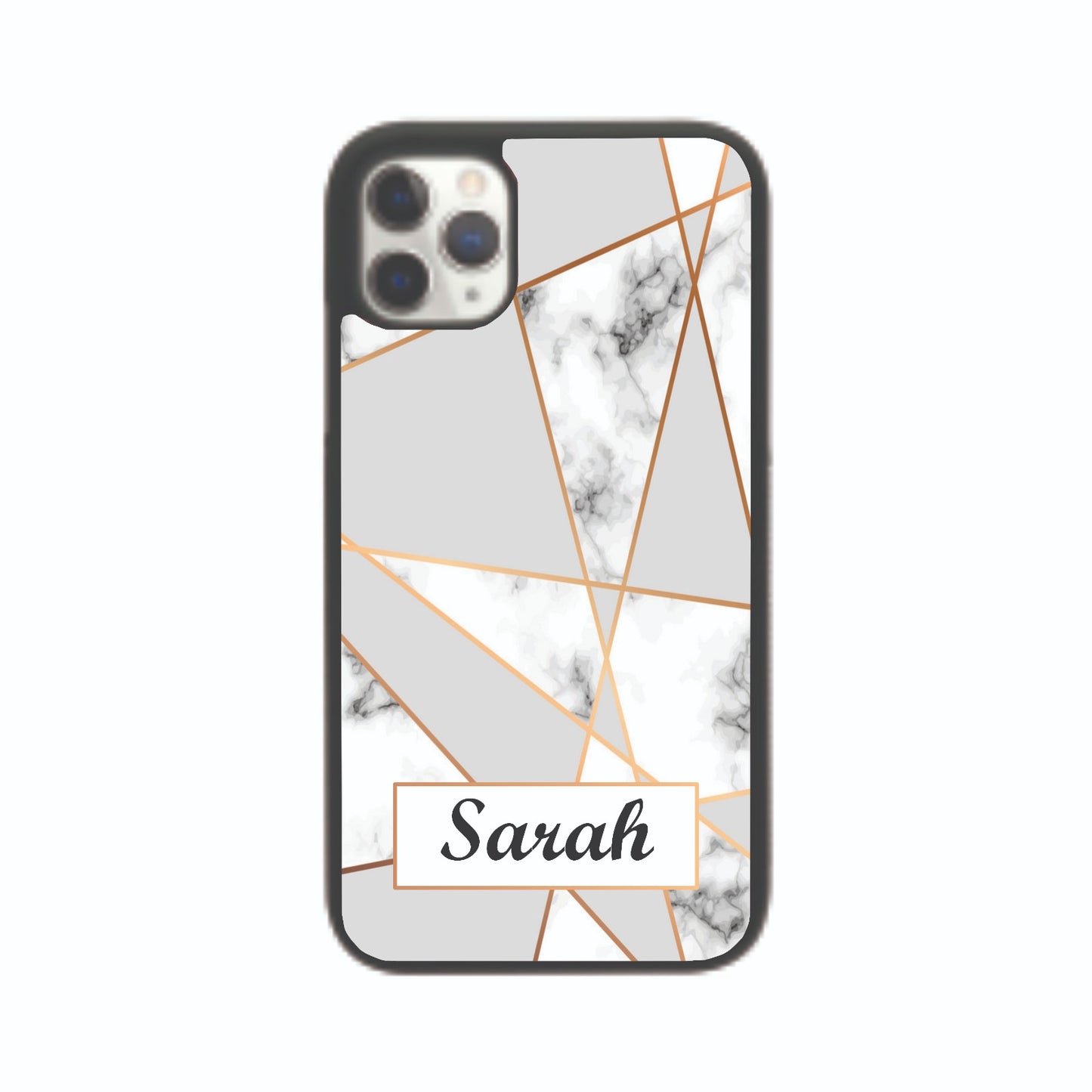 Grey Marble Geometric Personalised Case