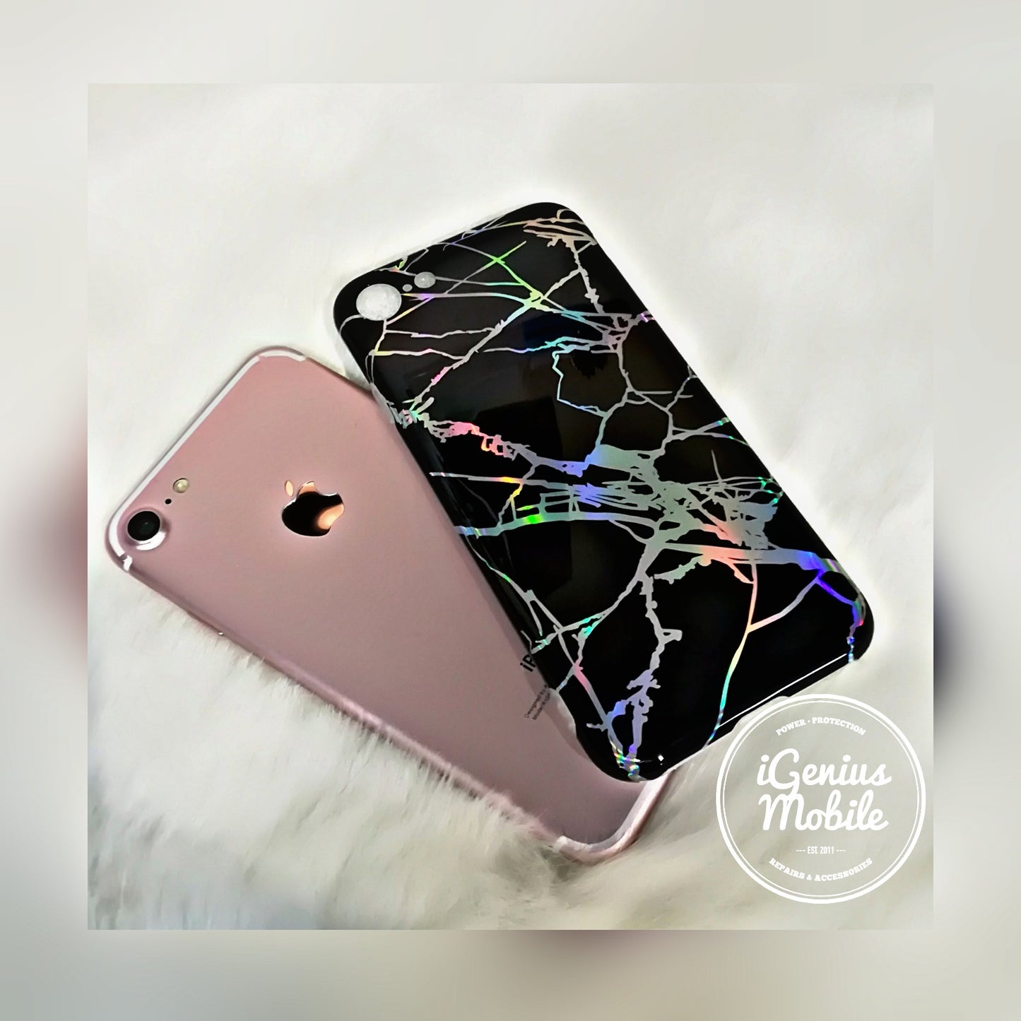 SALE - Holo Marble Case Black