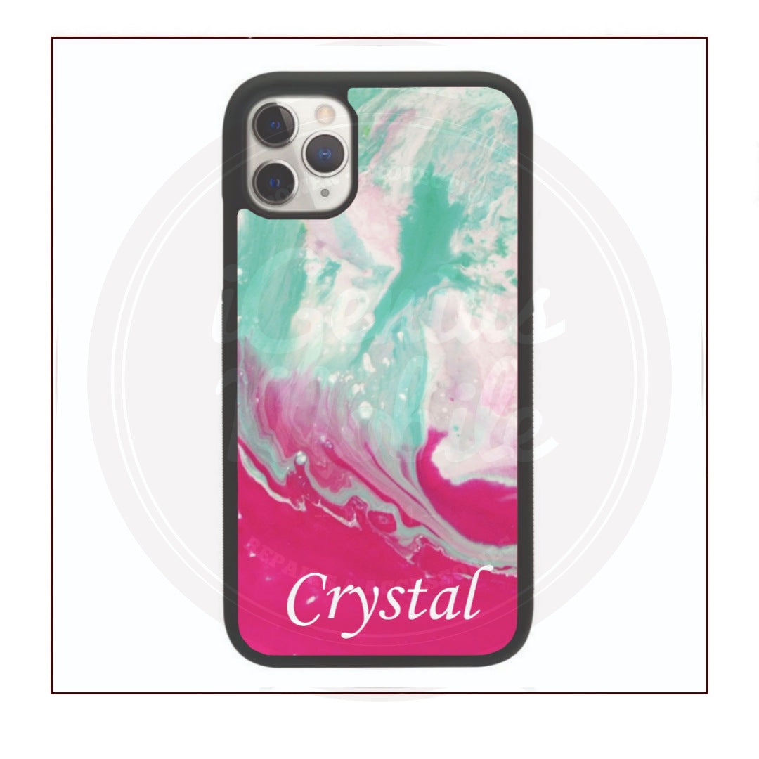 Personalised Magneta Green Marble Case
