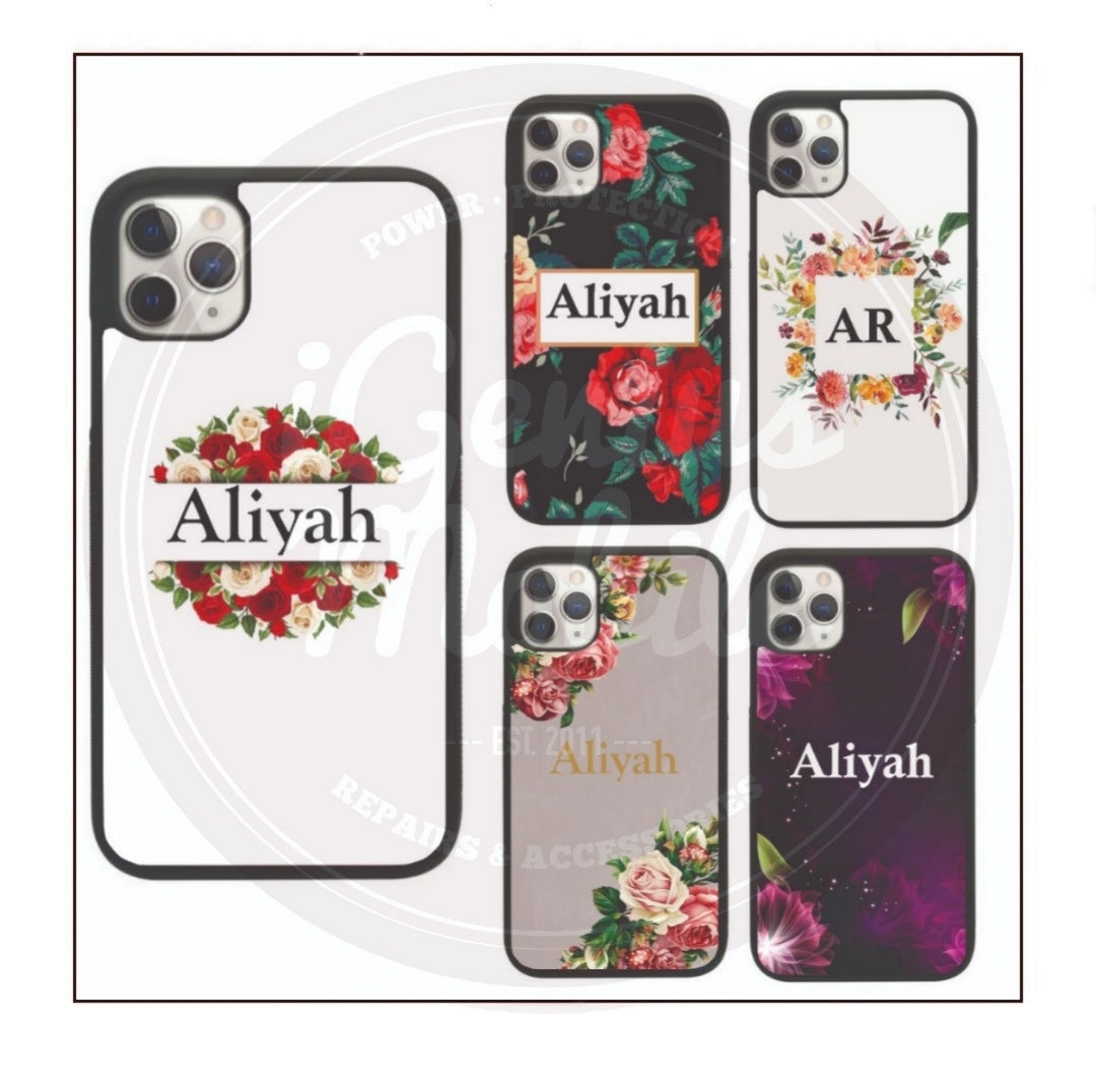 Full Violet Floral Personalised Case