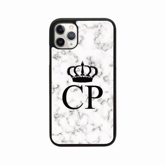 White Marble Crown Personalised Case