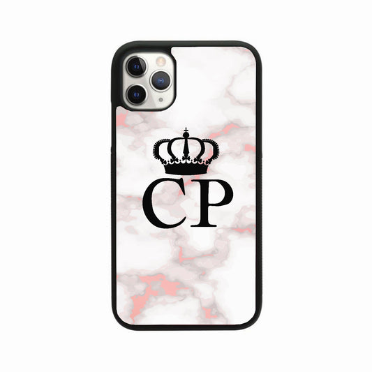Rose Gold Marble Crown Personalised Case