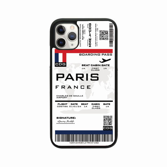 Personalised Boarding Pass Phone Case - Paris France