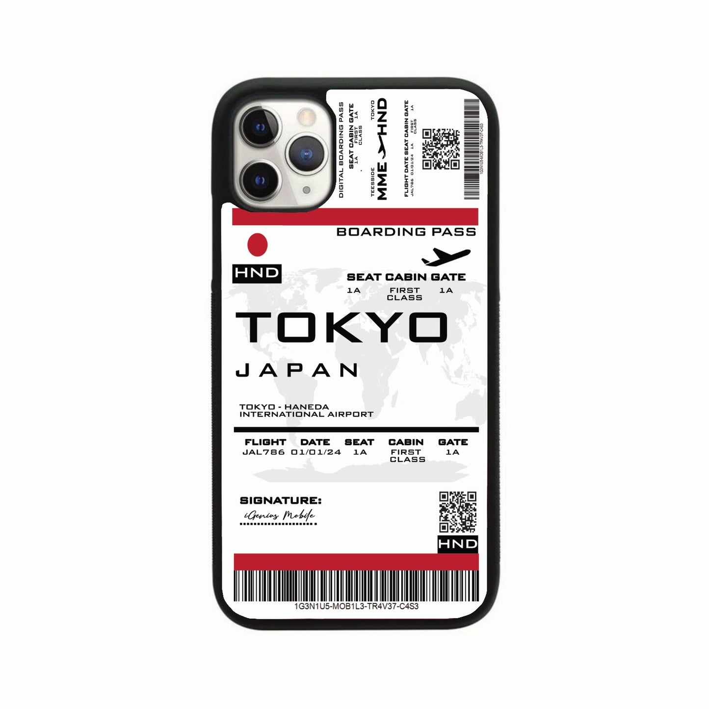 Personalised Boarding Pass Phone Case - Tokyo Japan