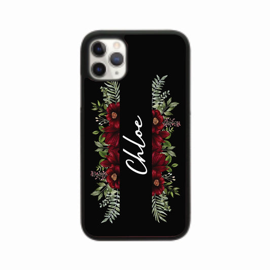 Black Rose Floral Personalised Case