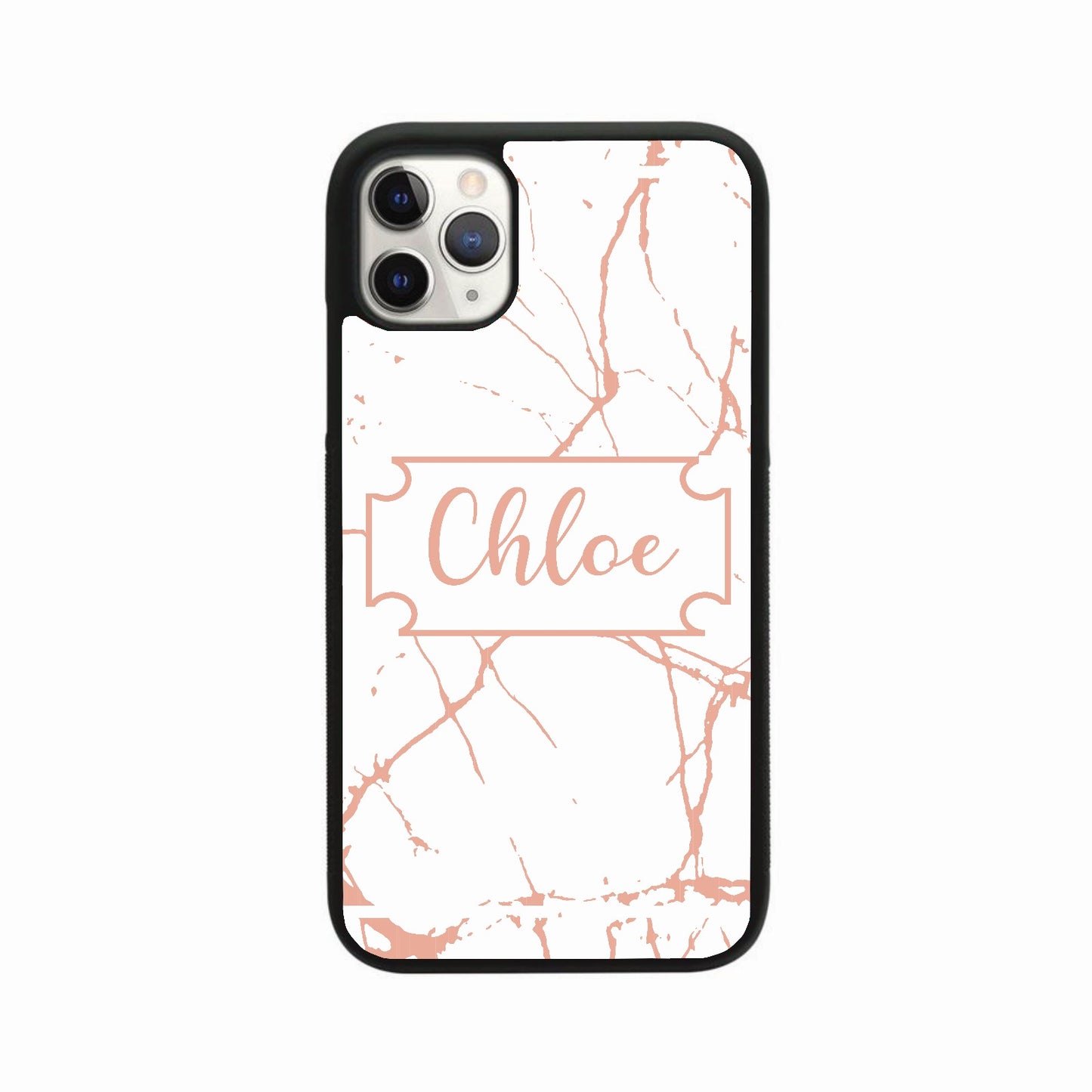 Name Plated Personalised Case (White/Rose Gold)