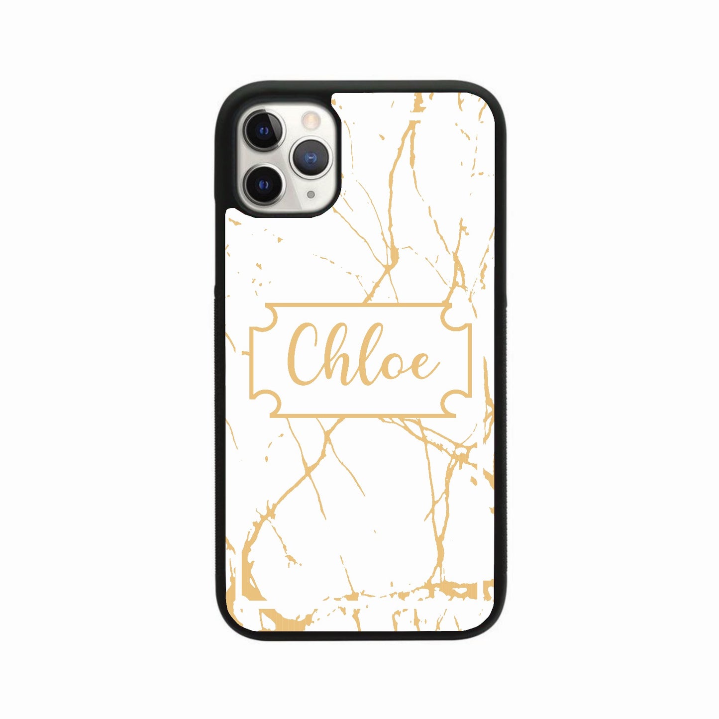 Name Plated Personalised Case (White/Gold)