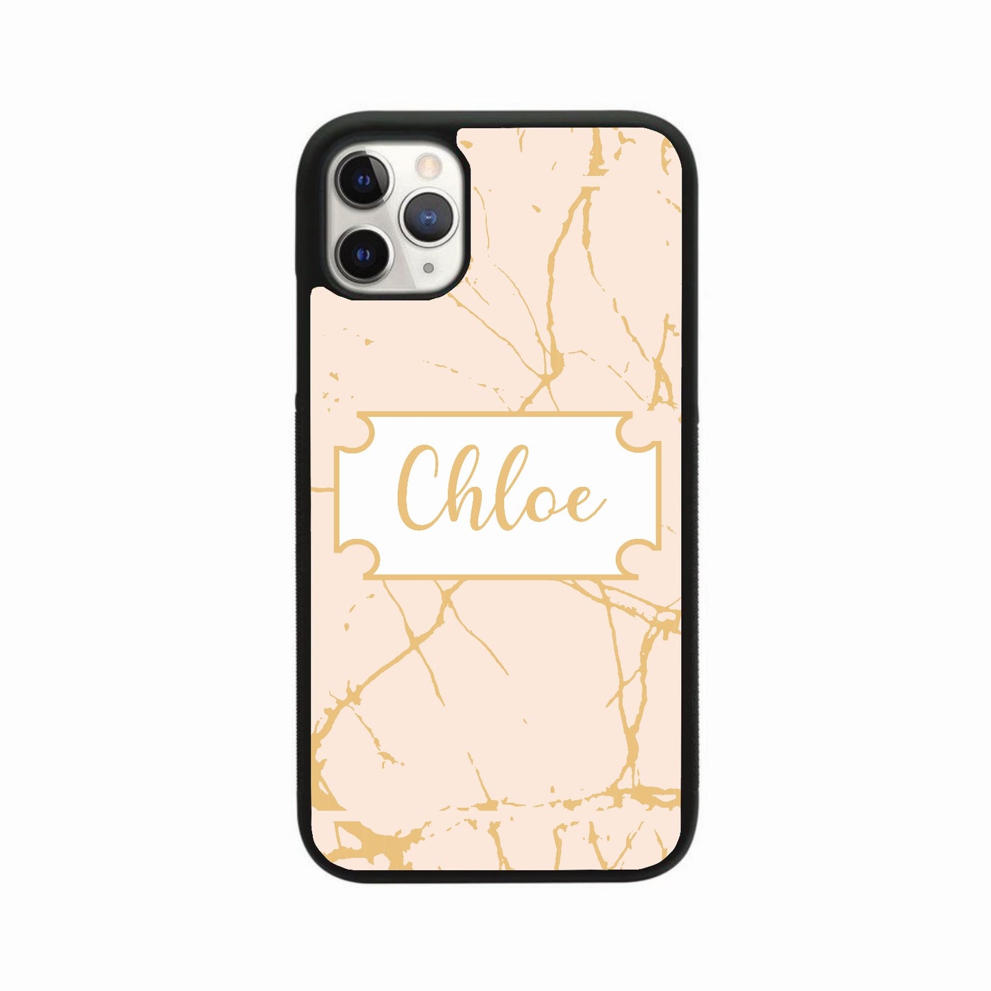 Name Plated Personalised Case (Peach/Gold)