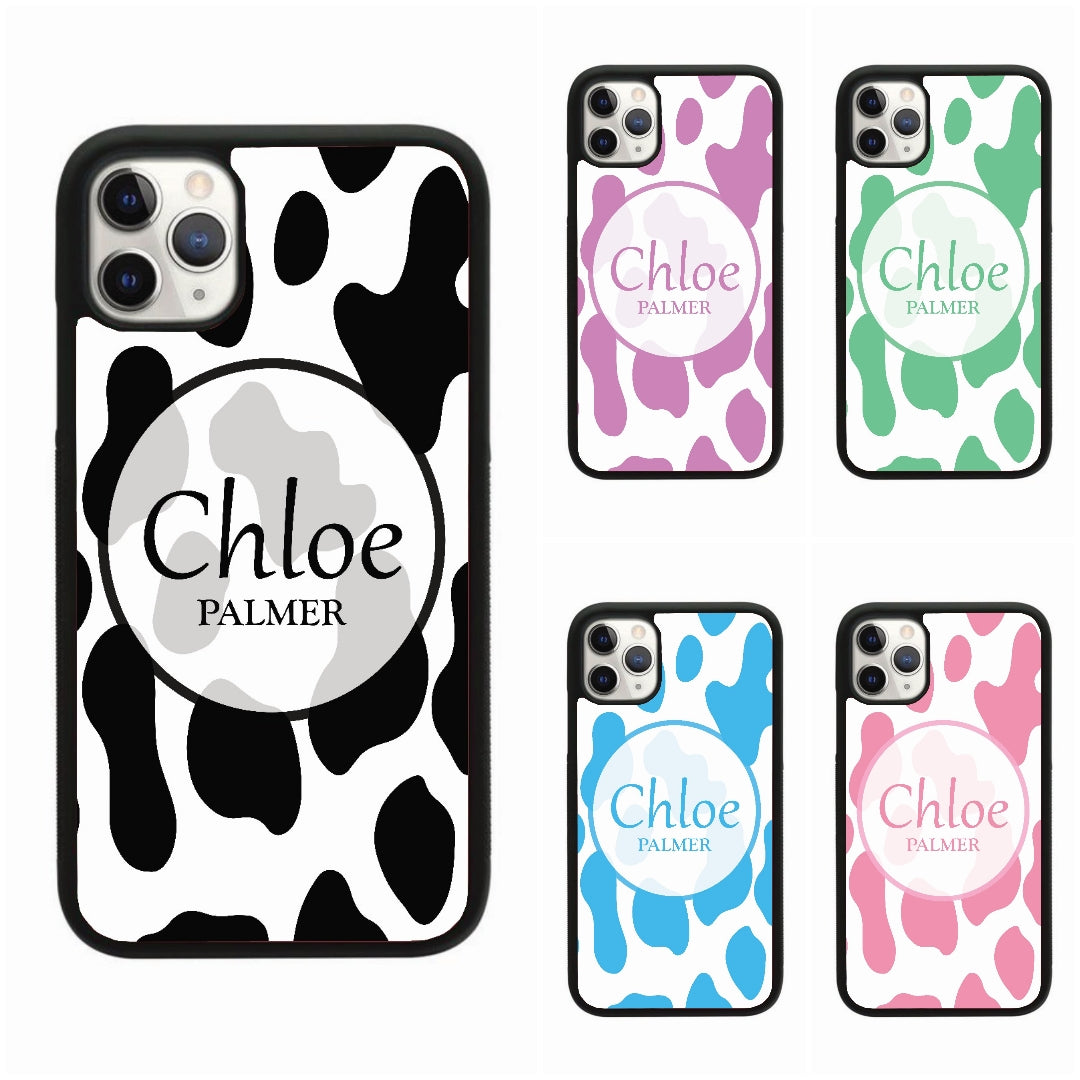 Personalised Circle Cow Print Case