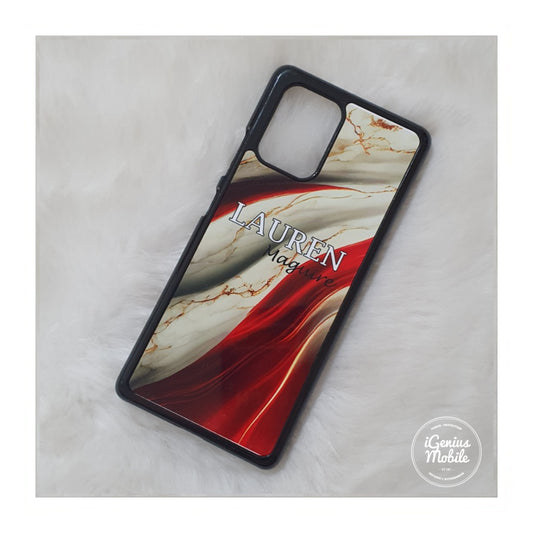 Red Rouge Gold Marble Personalised Case