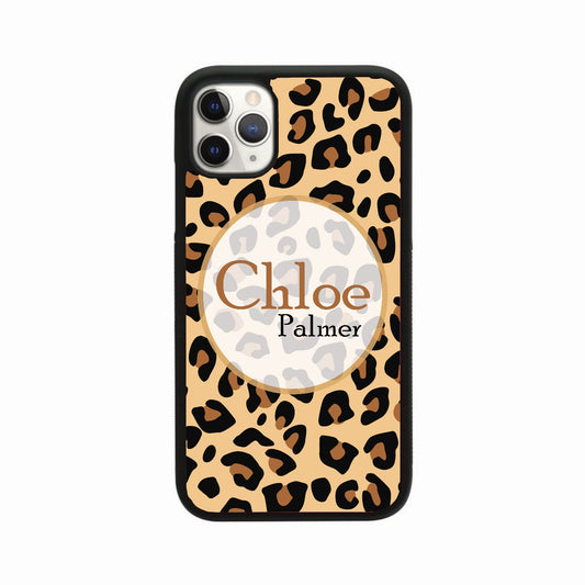 Brown Circle Leopard Personalised Case