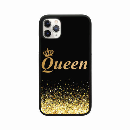 Gold Glitter King & Queen Couple Case