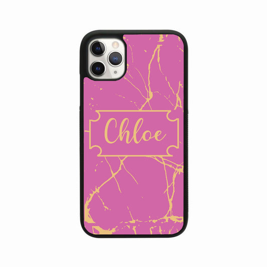 Name Plated Personalised Case (Hot Pink/Gold)