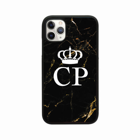 Personalised Crown Gold/Black Marble Design