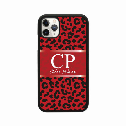 Red Leopard Middle Square Personalised Case