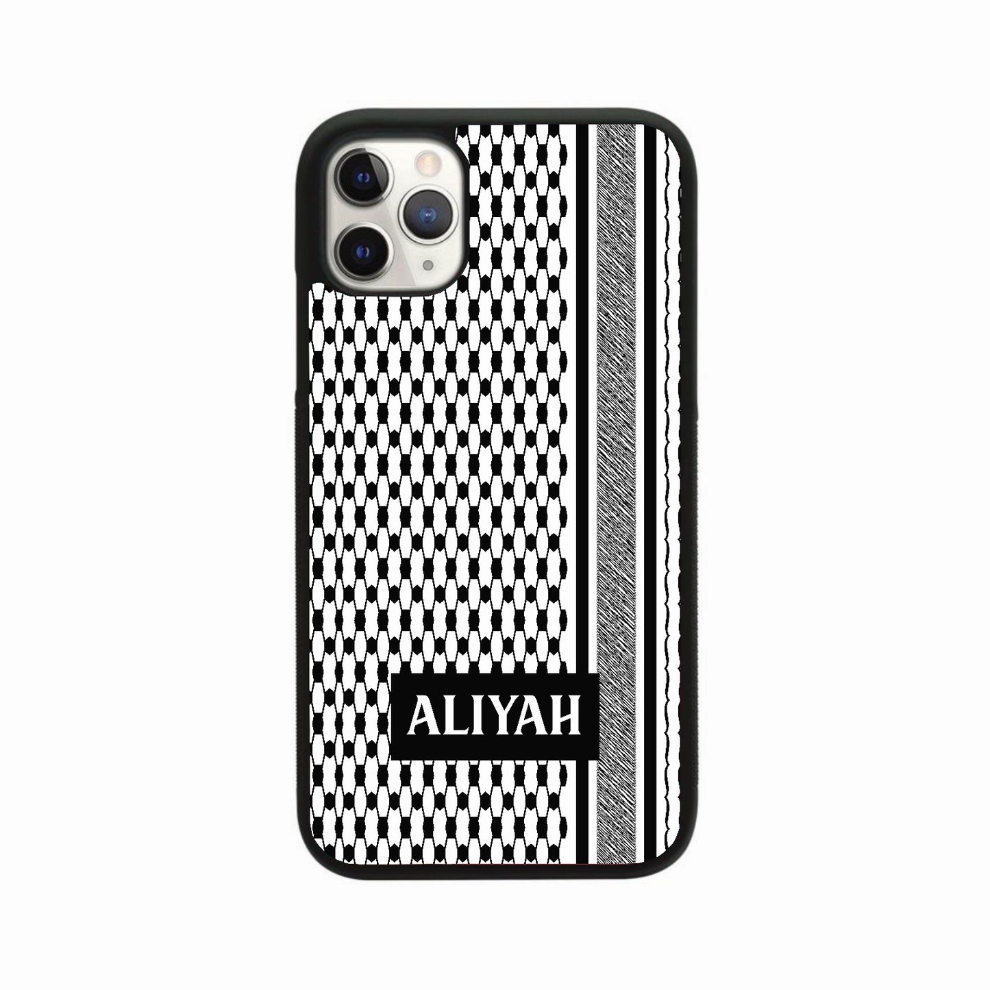 Palestine Keffiyeh Personalised Case - Black & White