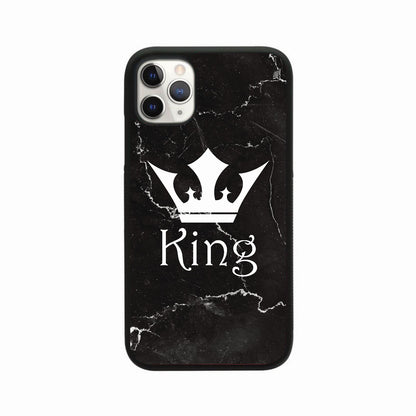 Black Marble King & Queen Couple Case