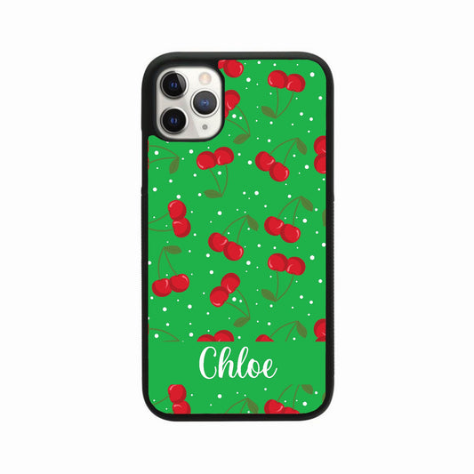 Green Cherry Print Case