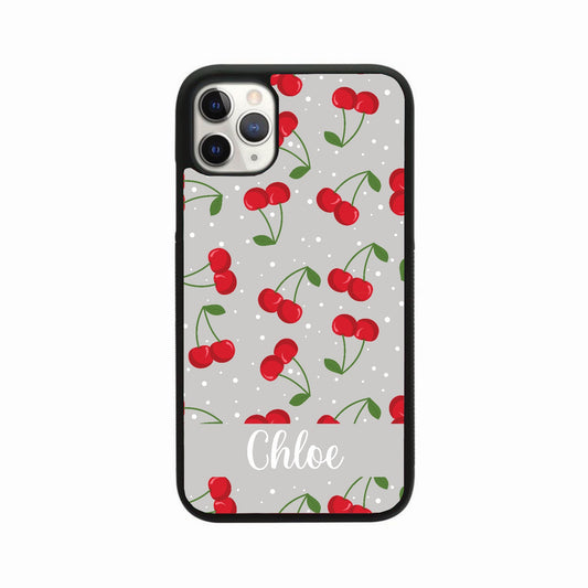 Grey Cherry Print Case