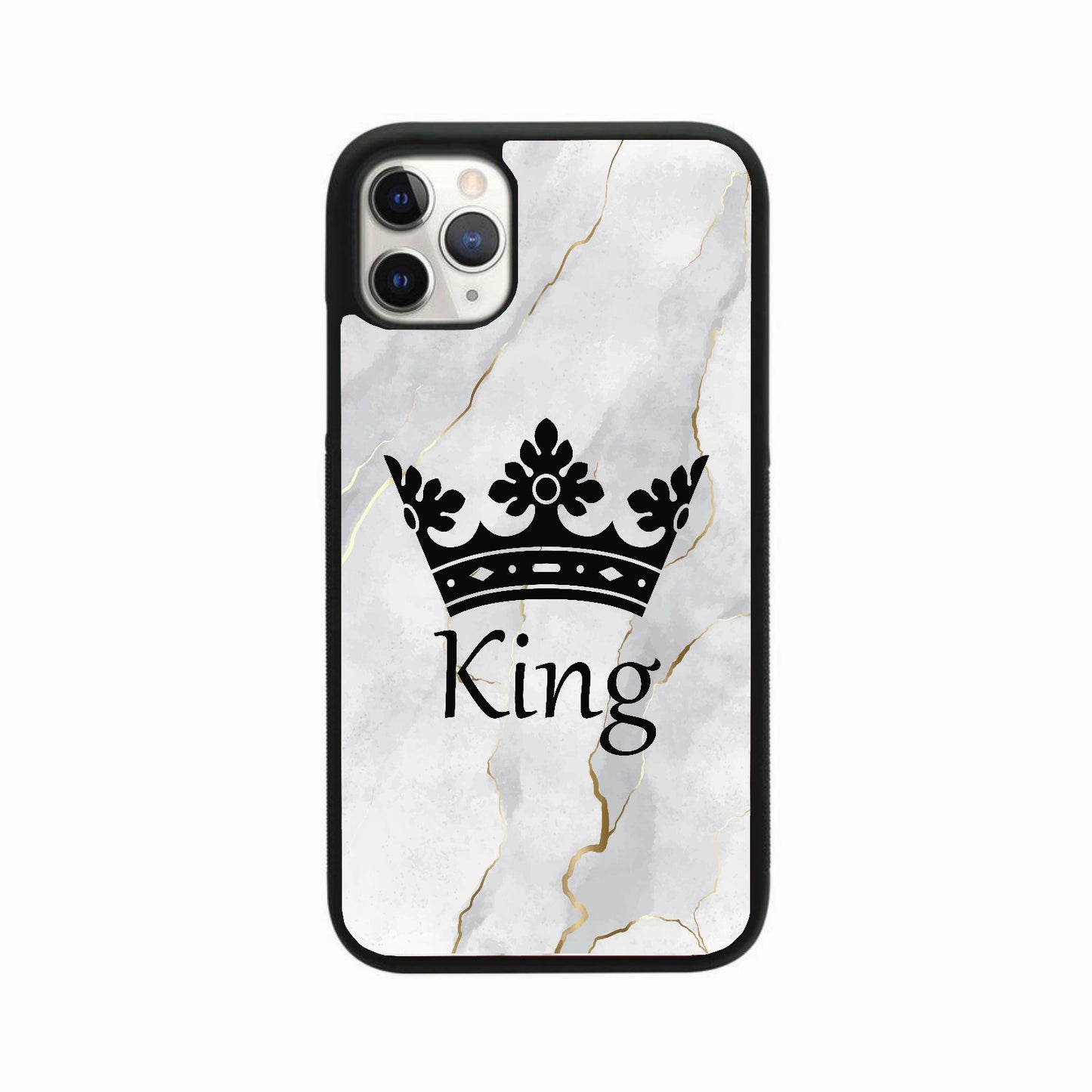 White Marble King & Queen Couple Case