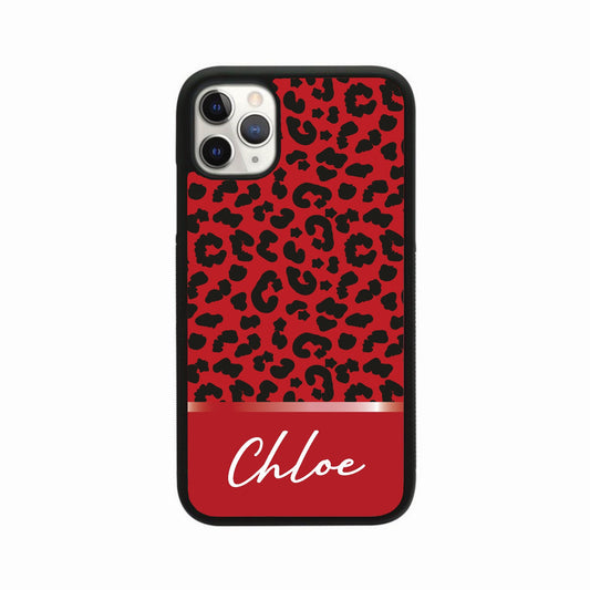 Red Leopard Bottom Square Personalised Case