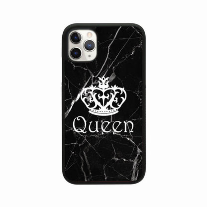 Black Marble King & Queen Couple Case