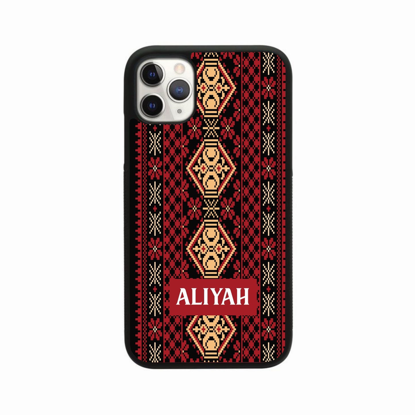 Palestine Keffiyeh Personalised Case - Black & Red