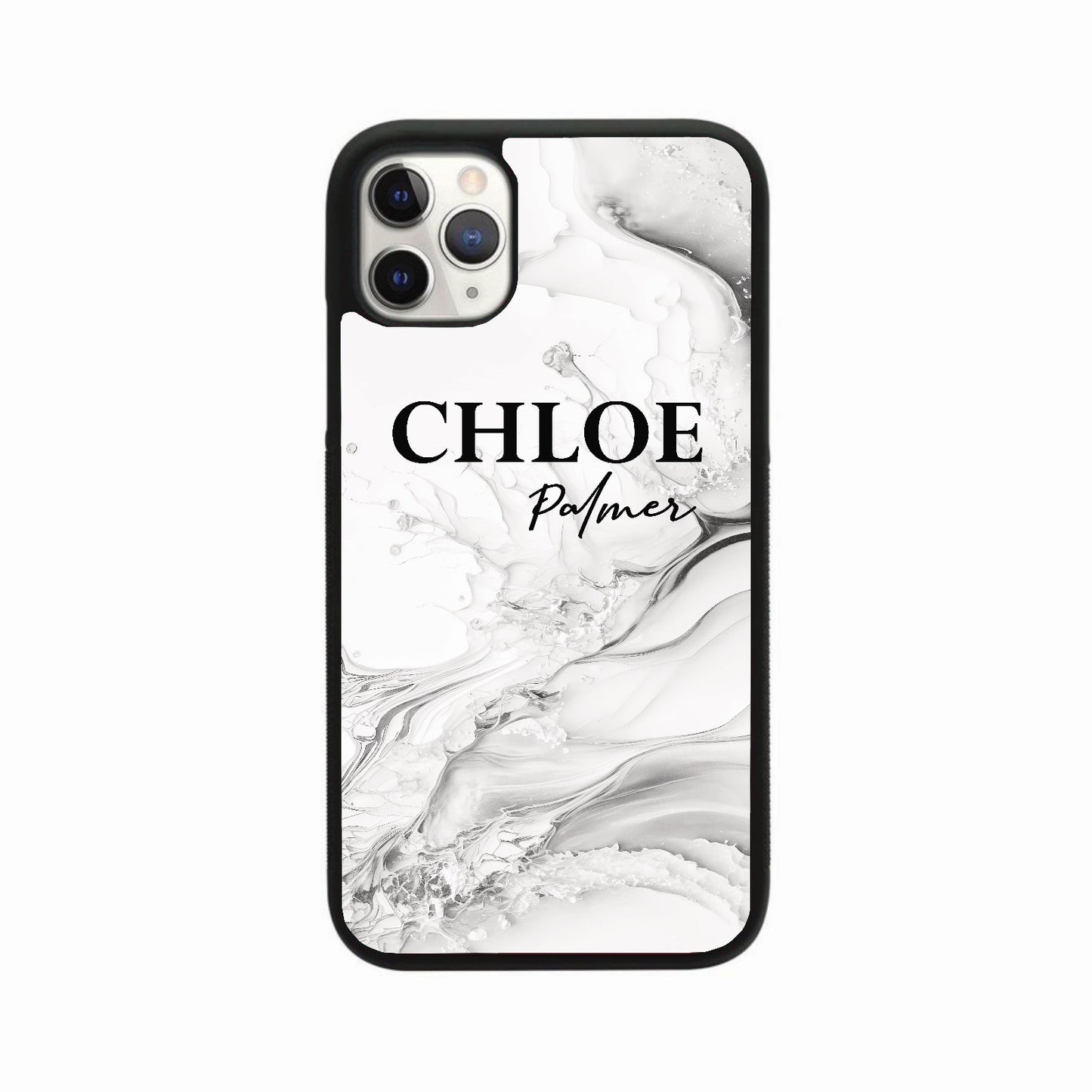 Liquid Marble Personalised Name Case - White