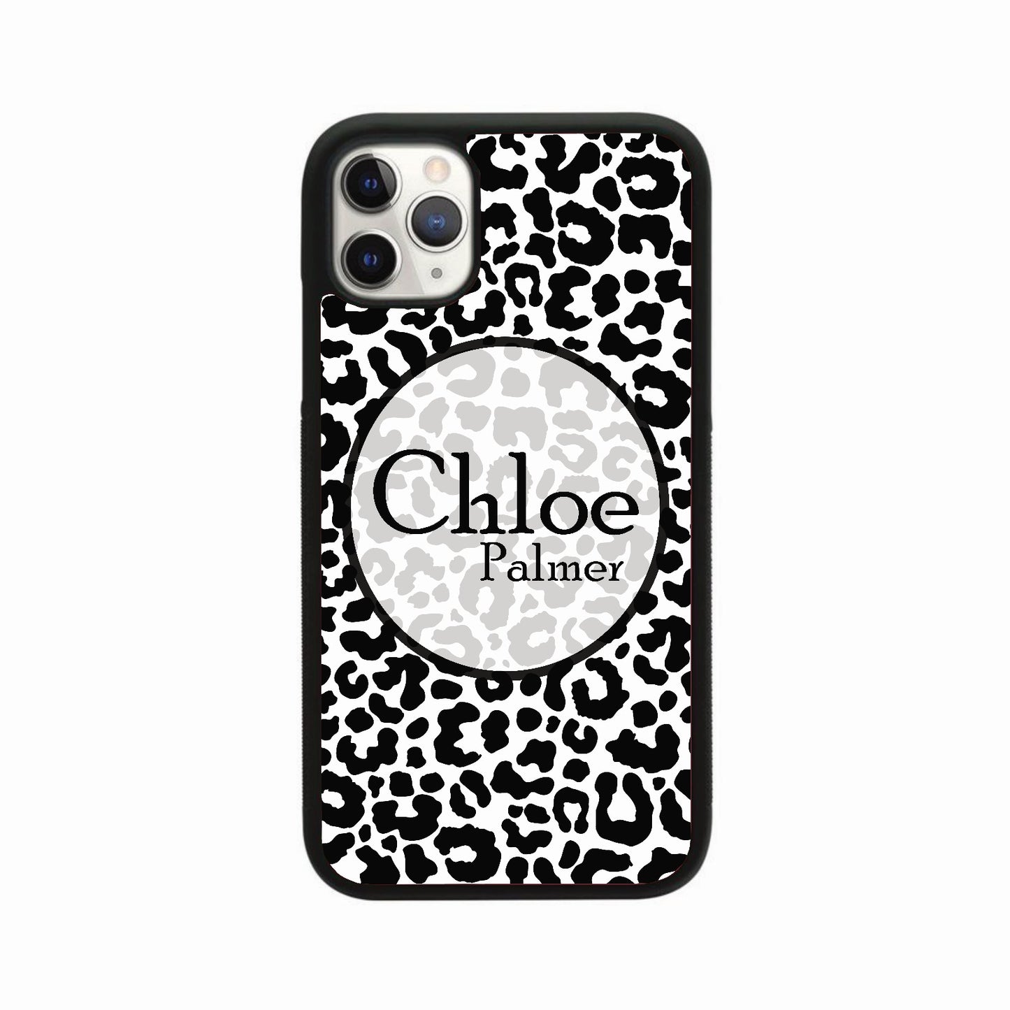 Black Leopard Circle Personalised Case