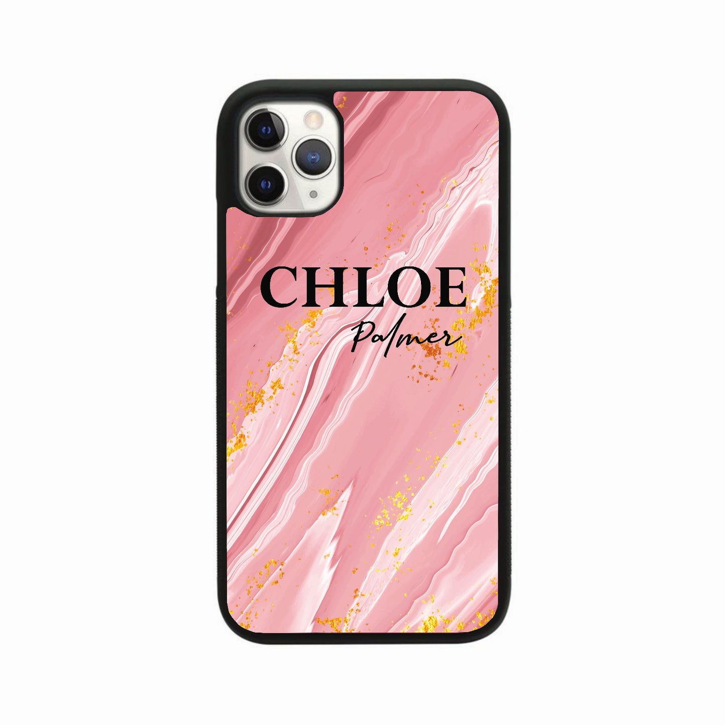 Liquid Marble Personalised Name Case - Rose Pink