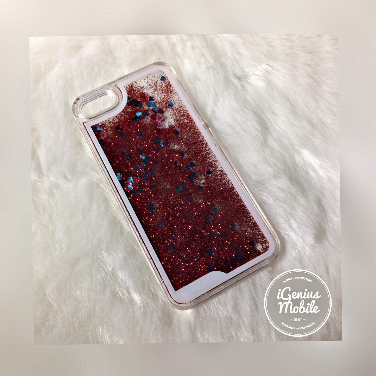 SALE - Red Liquid Glitter Case