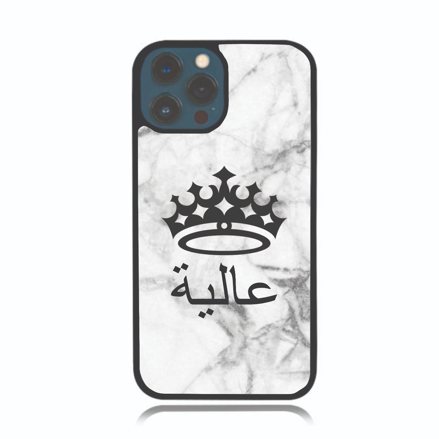 Arabic Marble Queen Crown Personalised Case