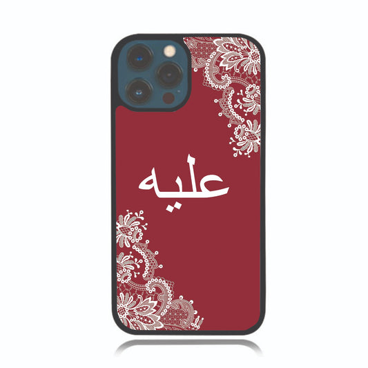 Burgandy Henna Lace Arabic Personalised Case