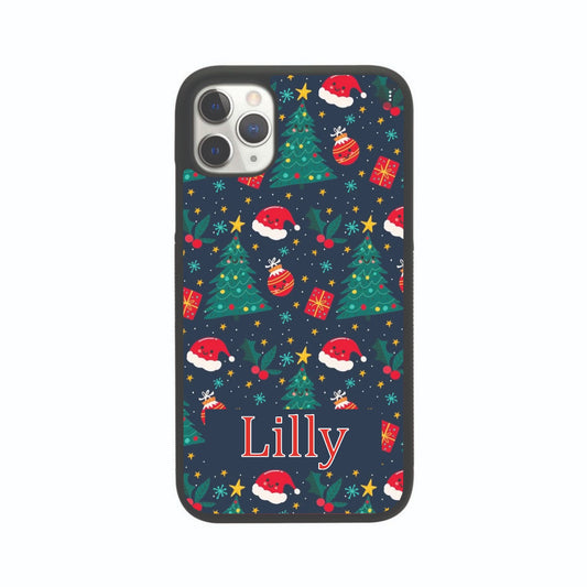 Christmas Tree Santa Hat Personalised Case