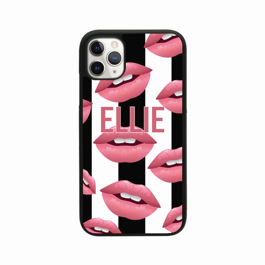 Kiss Me Black Stripe Personalised Case