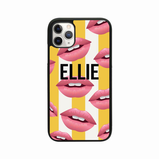 Kiss Me Yellow Stripe Personalised Case