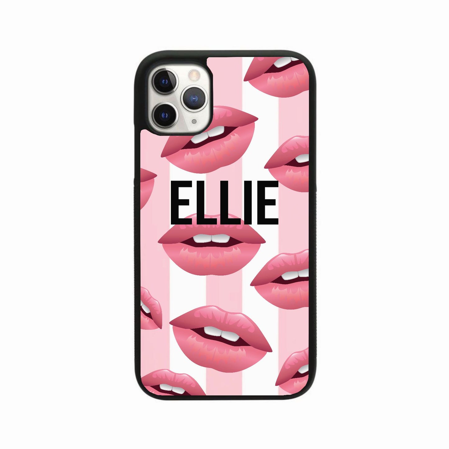 Kiss Me Pink Stripe Personalised Case