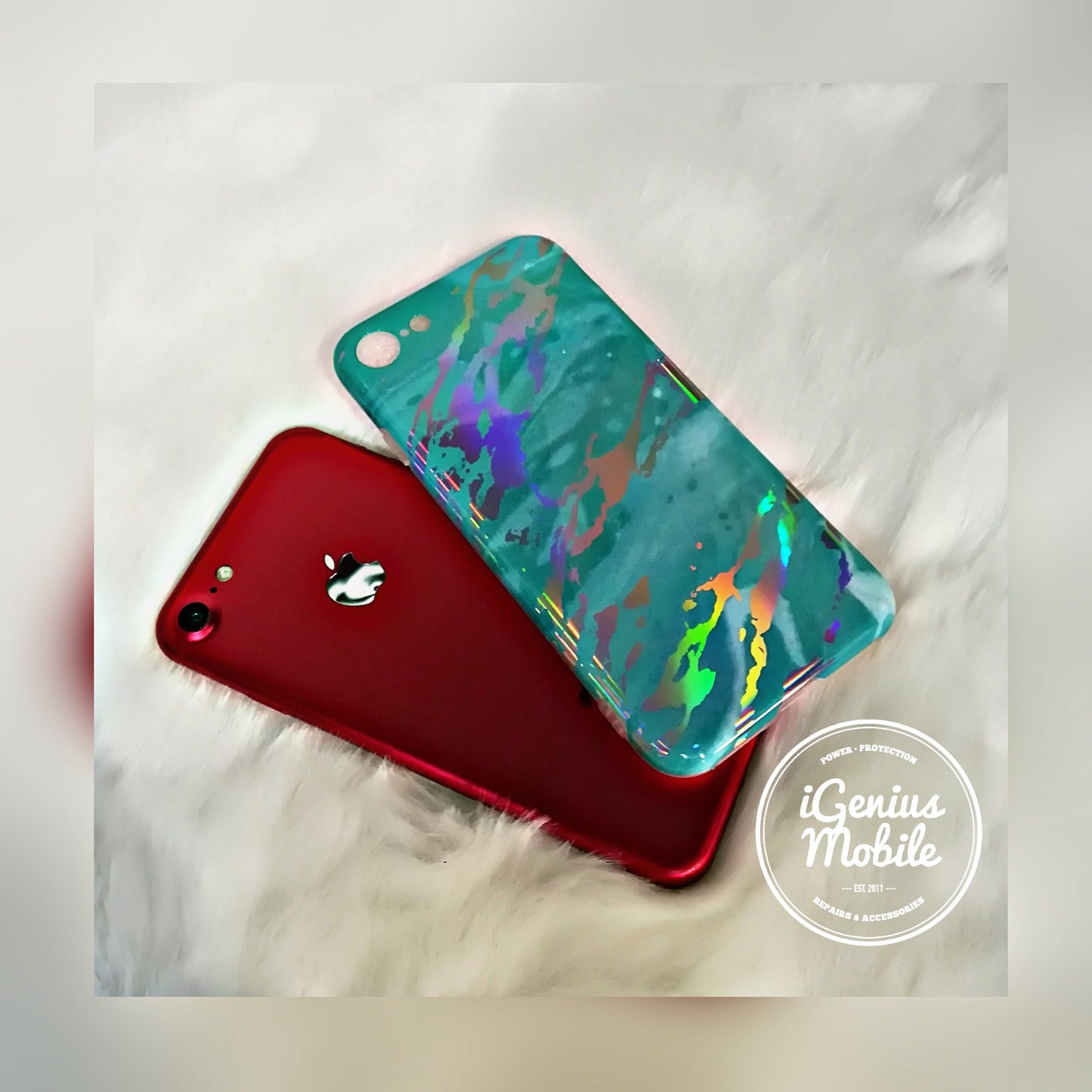 SALE - Turquoise Holo Marble Case