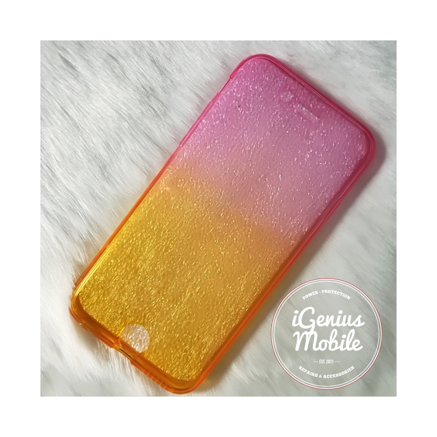 SALE - Shockproof Ombré Case (Silicone, Pink & Yellow)
