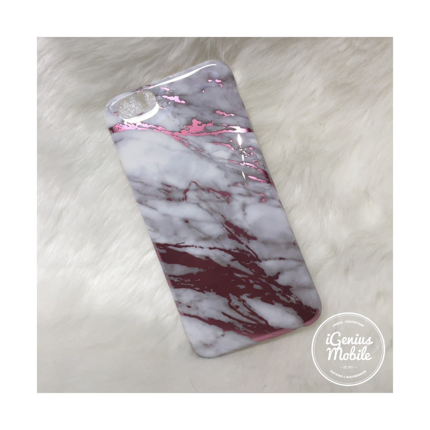 SALE - Pink & White Marble Case