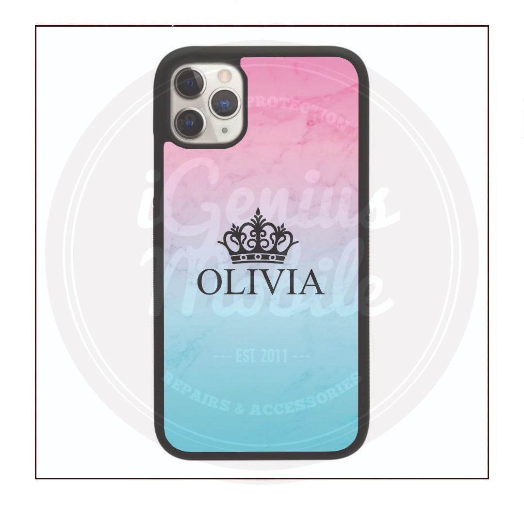 Pink Sea Queen Crown Case Personalised