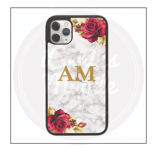 Floral Initial Personalised Marble Case