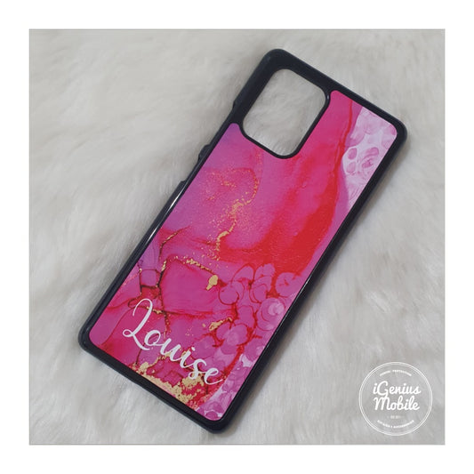 Hot Pink Gold Marble Personalised Phone Case