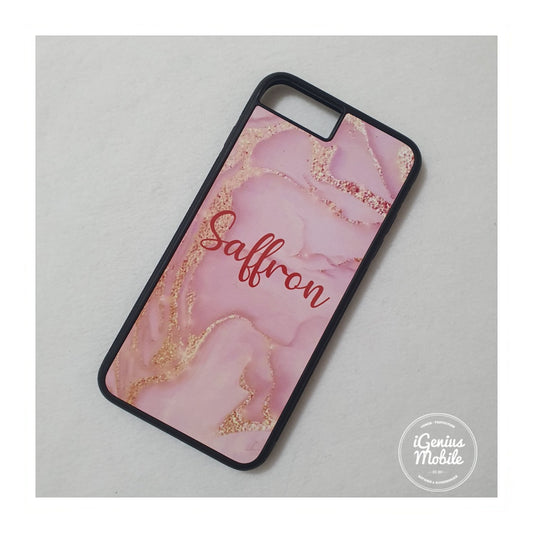 Personalised Pink Rose Gold Marble Case
