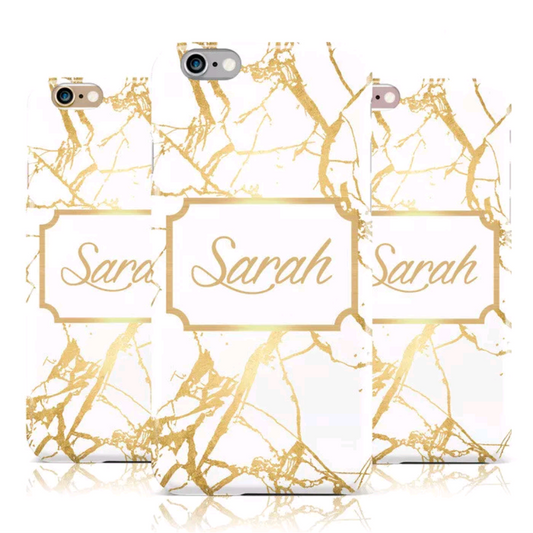 Name Plated Personalised Case (White/Gold)